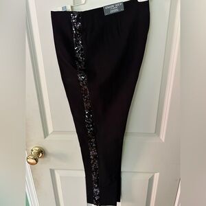 Chico's Black Cropped Pants with Sequin Detail
